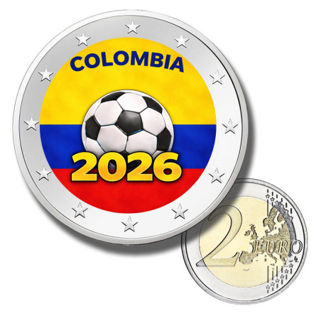 2 Euro Coloured Coin Colombia Football 2026