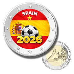 2 Euro Coloured Coin Spain Football 2026