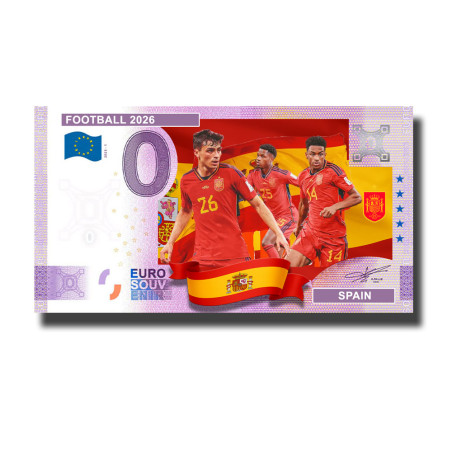 0 Euro Souvenir Banknote Football 2026 Spain Custom Colour