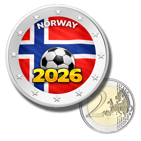2 Euro Coloured Coin Norway Football 2026