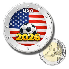 2 Euro Coloured Coin USA Football 2026