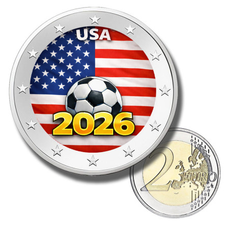 2 Euro Coloured Coin USA Football 2026