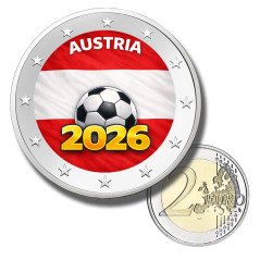 2 Euro Coloured Coin Austria Football 2026