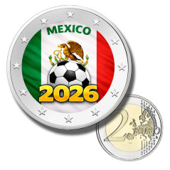2 Euro Coloured Coin Mexico Football 2026