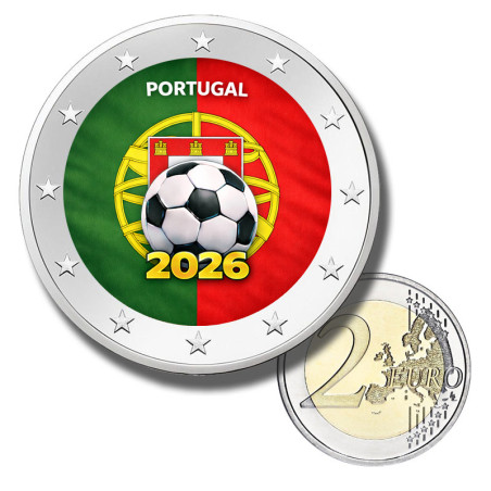 2 Euro Coloured Coin Portugal Football 2026