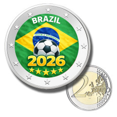 2 Euro Coloured Coin Brazil Football 2026