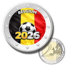 2 Euro Coloured Coin Belgium Football 2026