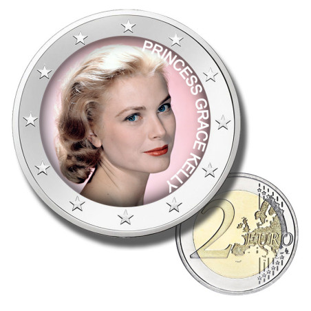 2 Euro Coloured Coin Princess Grace Kelly of Monaco 1929 - 1982