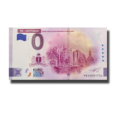 0 Euro Souvenir Banknote 750 Amsterdam - Singel Met De Amsterdamse Munttoren Netherlands PECH 2025-10