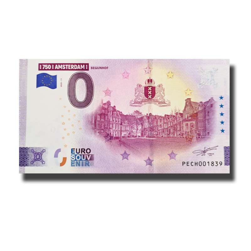 0 Euro Souvenir Banknote 750 Amsterdam - Begijnhof Netherlands PECH 2025-11 0 Euro Souvenir Banknote 750 Amsterdam - Begijnhof Netherlands PECH 2025-11
