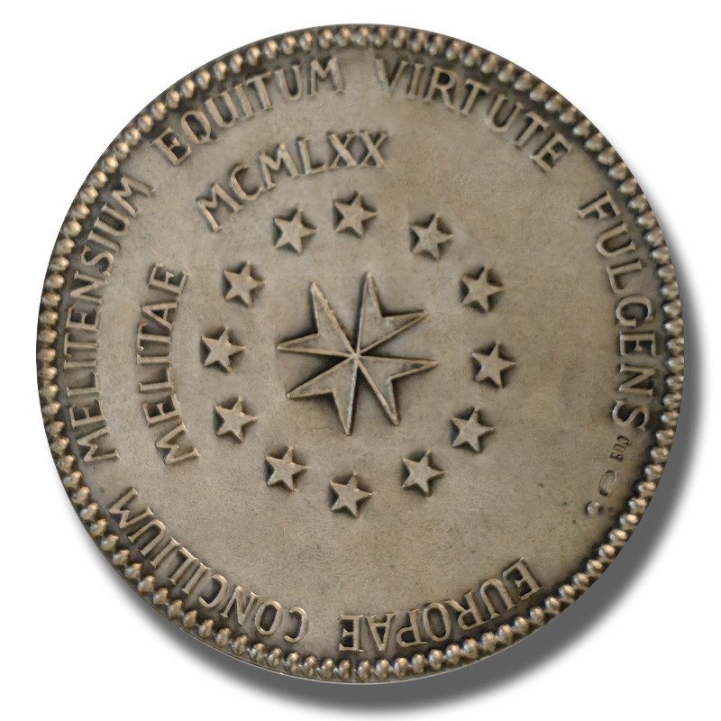 1970 Malta Silver Medal  Pietate Vinces Europae Concilium