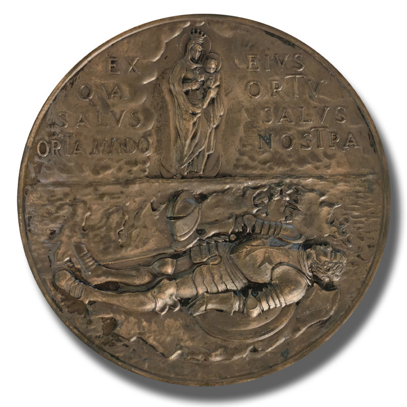 1954 Marian Devotional Bronze Medal with Maltese Cross