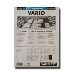 Leuchtturm Vario 2st plastic sheets with one division x4, black, pack of 5
