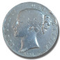 1845 United Kingdom Victoria Young Head Full Crown Silver Coin