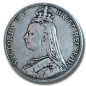 1889 United Kingdom Victoria Crown Head Full Crown Silver Coin