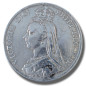 1890 United Kingdom Victoria Crown Head Full Crown Silver Coin