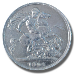 1900 United Kingdom Victoria Veiled Head Full Crown Silver coin