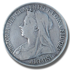 1894 United Kingdom Victoria Veiled Head Full Crown Silver Coin