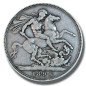 1896 United Kingdom Victoria Veiled Head Full Crown Silver Coin