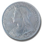 1899 United Kingdom Victoria Veiled Head Full Crown Silver Coin