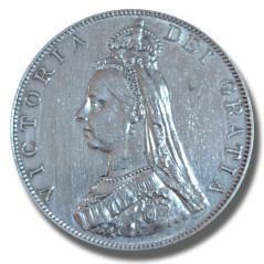 1887 United Kingdom Victoria Crown Head Double Florin Silver coin