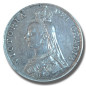 1890 United Kingdom Victor Crown Head Double Florin Silver Coin