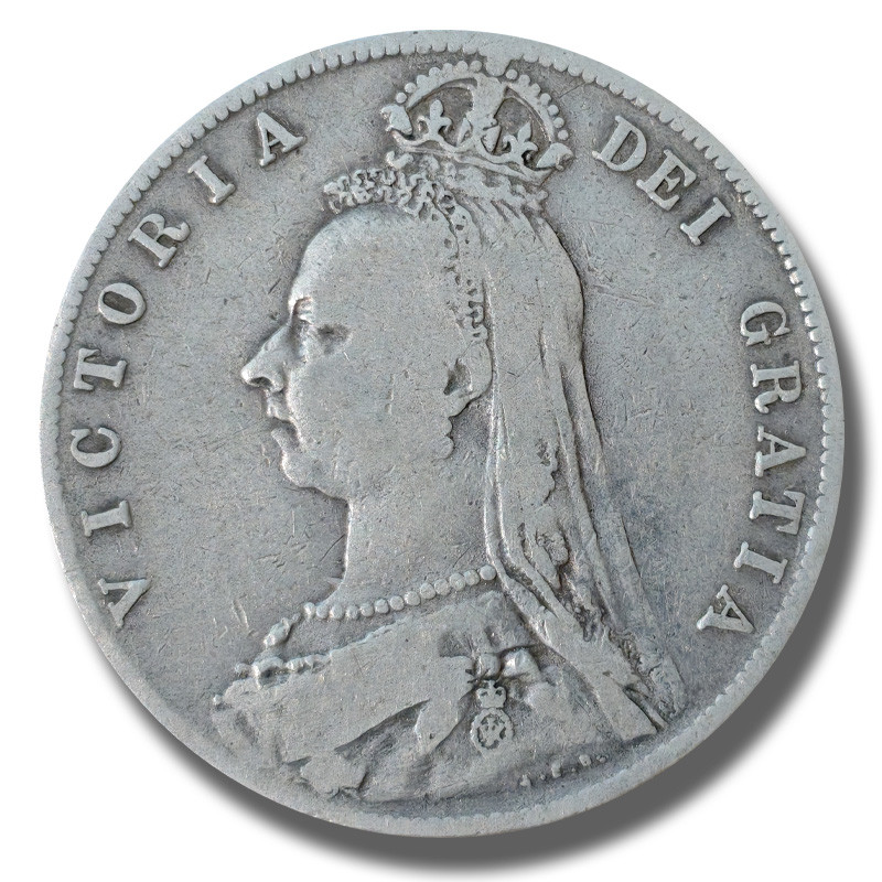 1891 United Kingdom Victoria Half  Crown Silver Coin