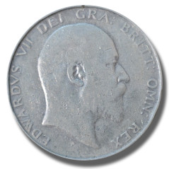 1907 United Kingdom Edwardvs VII Half  Crown Silver Coin
