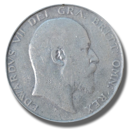 1907 United Kingdom Edwardvs VII Half  Crown Silver Coin