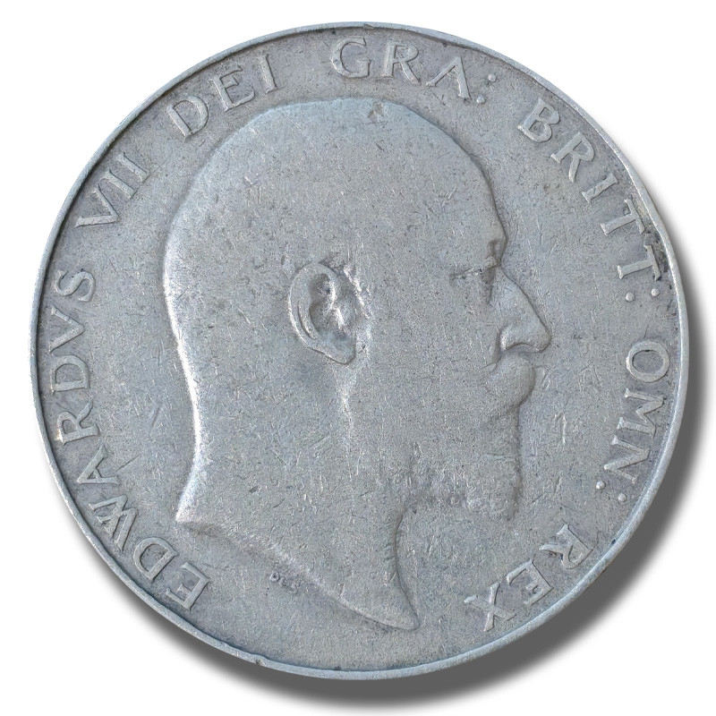 1908 United Kingdom Edwardvs VII Half Crown Silver Coin