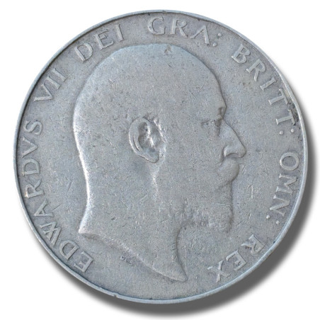 1908 United Kingdom Edwardvs VII Half Crown Silver Coin