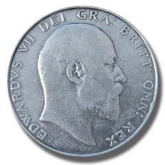 1909 United Kingdom Edwardvs VII Half Crown Silver Coin