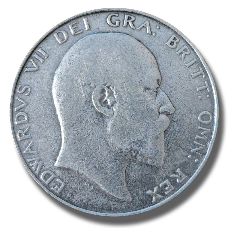 1909 United Kingdom Edwardvs VII Half Crown Silver Coin