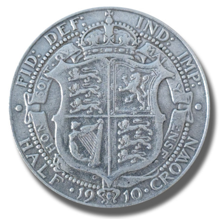 1910 United Kingdom Edwardvs VII Half Crown Silver Coin