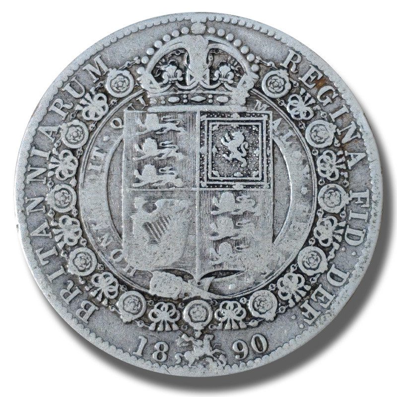 1891 United Kingdom Victoria Half Crown Silver Coin 1891 United Kingdom Victoria Half Crown Silver Coin
