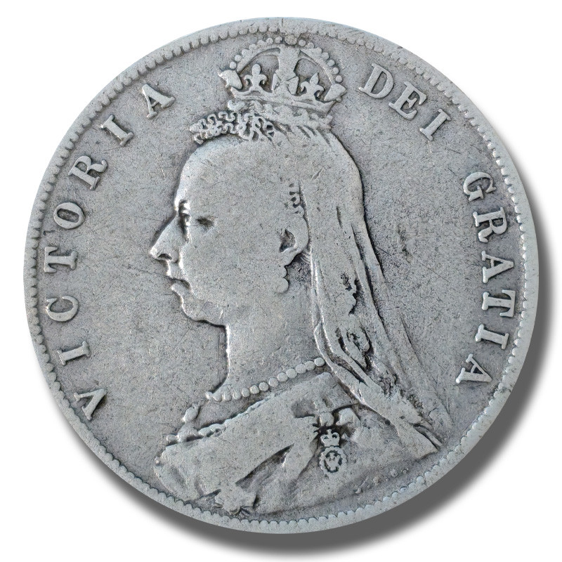 1891 United Kingdom Victoria Half Crown Silver Coin