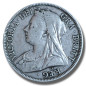 1895 United Kingdom Victoria Veiled Head Half Crown Silver Coin