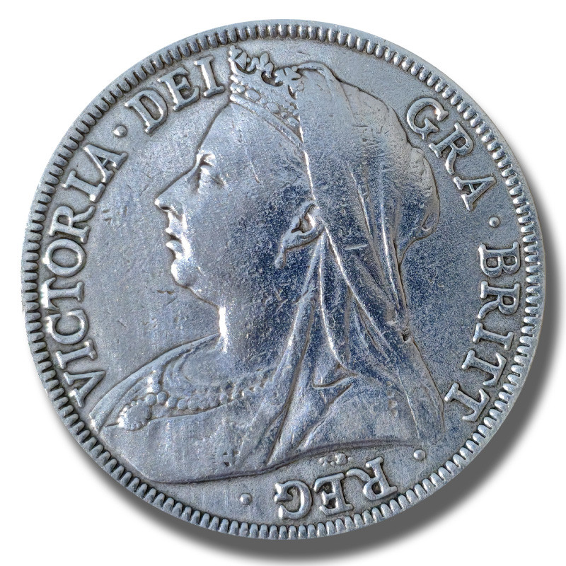 1898 United Kingdom Victoria Veiled Head Half Crown Silver Coin
