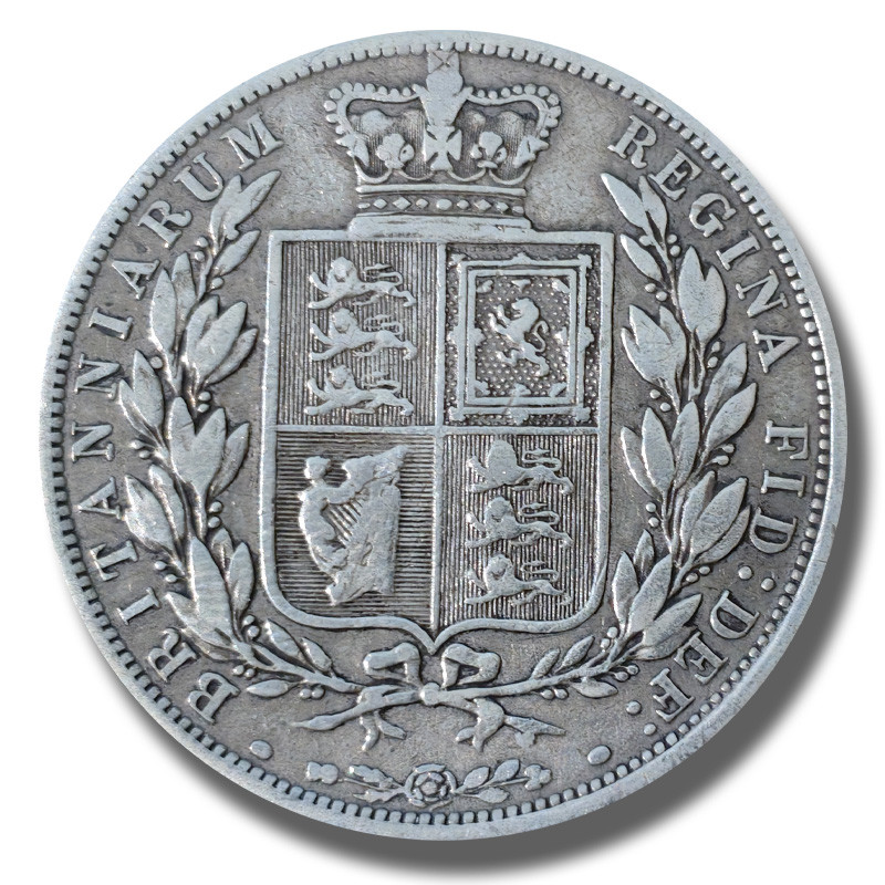 1883 United Kingdom Victoria Young Head Half Crown Silver Coin