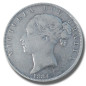 1884 United Kingdom Victoria Young Head Half Crown Silver Coin