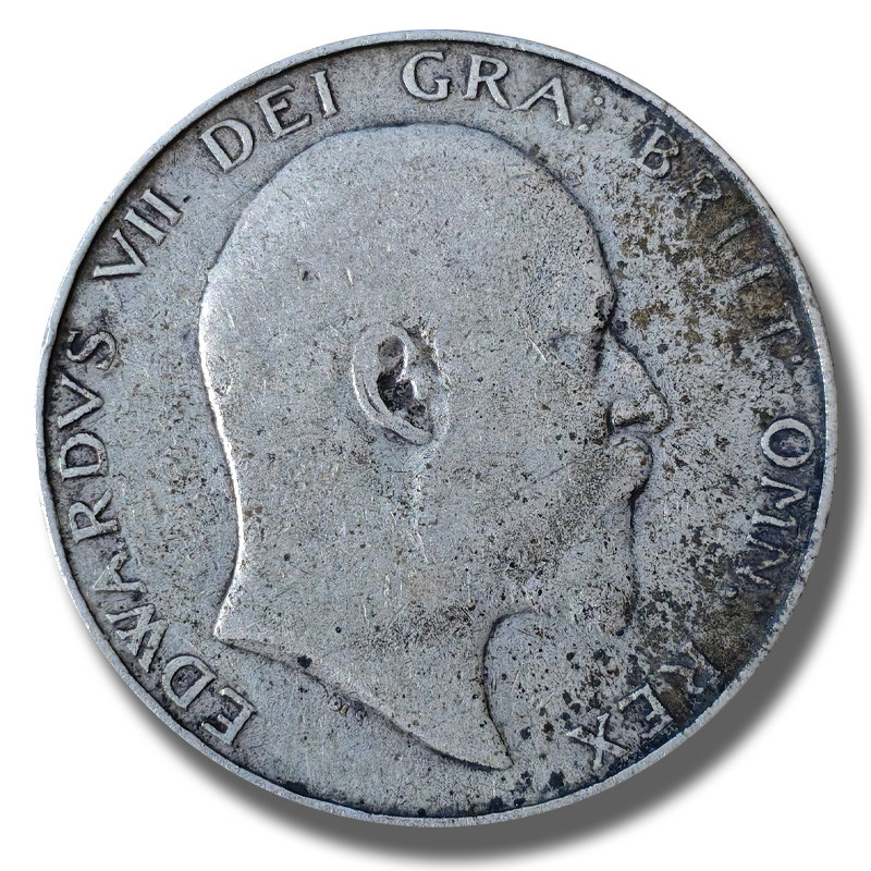 1906 United Kingdom Edward VII Half Crown Silver Coin