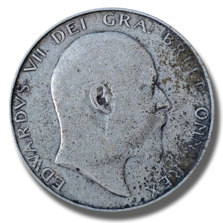 1906 United Kingdom Edward VII Half Crown Silver Coin