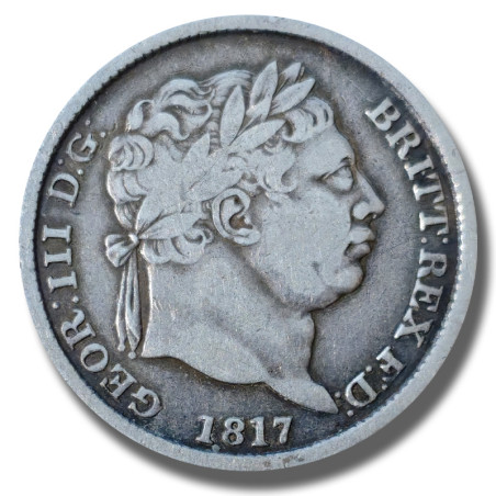 1817 United Kingdom George III Shilling Silver Coin