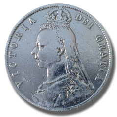 1892 United Kingdom Victoria Jubilee Head Half Crown Silver Coin