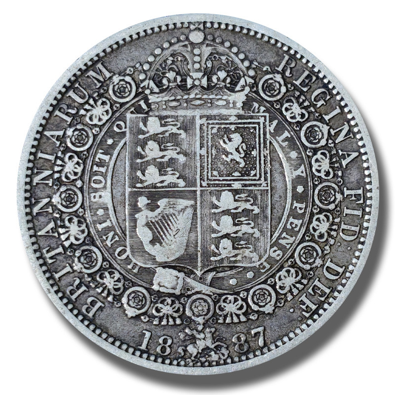 1892 United Kingdom Victoria Jubilee Head Half Crown Silver Coin