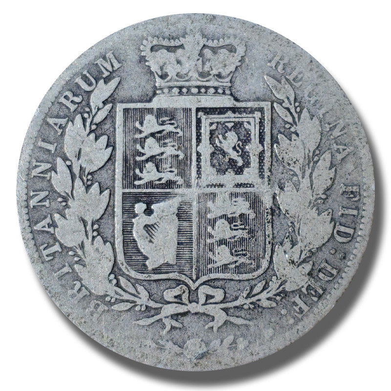 1883 United Kingdom Victoria Young Head Half Crown Silver Coin