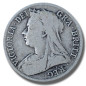 1897 United Kingdom Victoria Veiled Head Half Crown Silver Coin