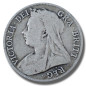 1896 United Kingdom Victoria Veiled Head Half Crown Silver Coin