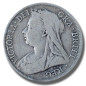 1896 United Kingdom Victoria Veiled Head Half Crown Silver Coin