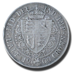 1900 United Kingdom Victoria Veiled Head Half Crown Silver Coin